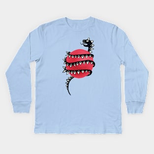 Black Dragon Snake Monster Kids Long Sleeve T-Shirt